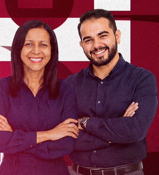 Professores Leidinar Cardoso e Annielson Costa, do Instituto Referência